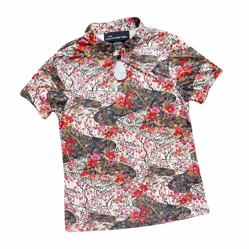 Vintage Y2K Asian Printed Short Sleeve Baby Top